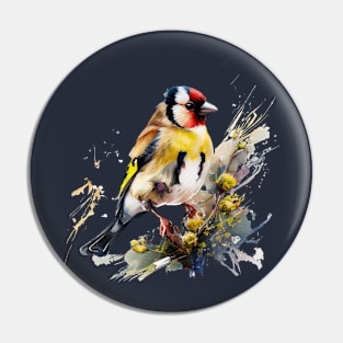 Goldfinch Bird On A Tree 5.0 Pin