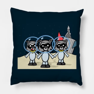 Raccoons on the Moon Pillow