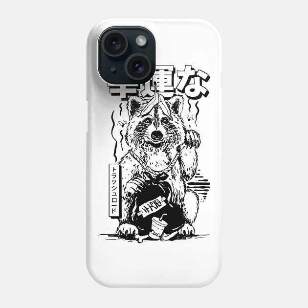 Maneki Neko Lucky Raccoon Trash Lord Funny Kawaii Cute Opossum Phone Case by A Comic Wizard