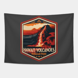 Hawai'i  Volcanoes  National Park Vintage WPA Style National Parks Art Tapestry