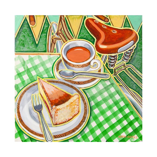 Eroica Britannia Bakewell Pudding and cup of tea on green by markhowardjones