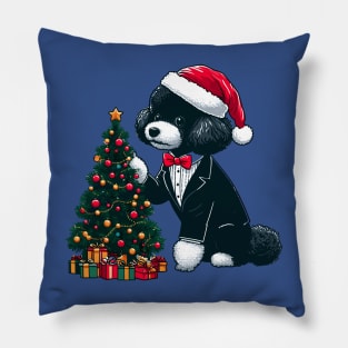 Poodle Dog Christmas Pillow