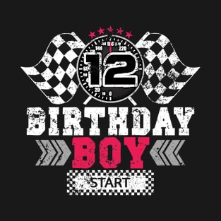 Race Car 12th Birthday Boy Party Racing Car Driver T-Shirt