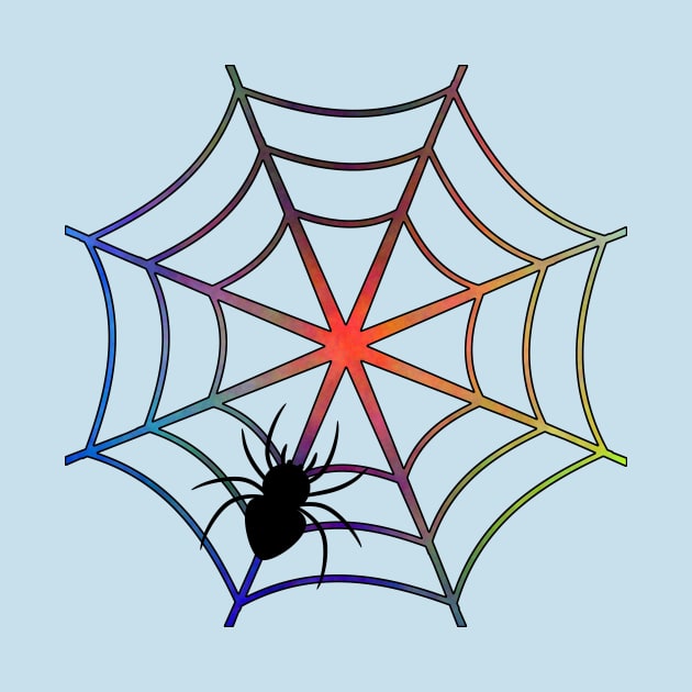 Spider on a colorful web by CocoDes