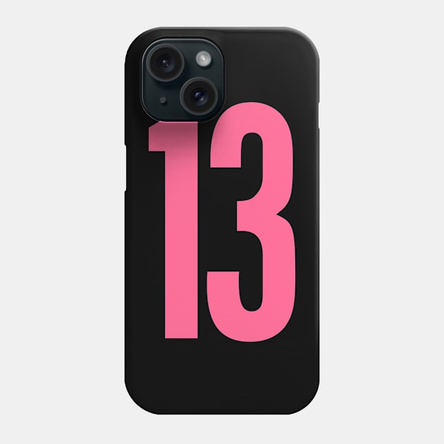 Pink Number Thirteen Phone Case by Hashtagified