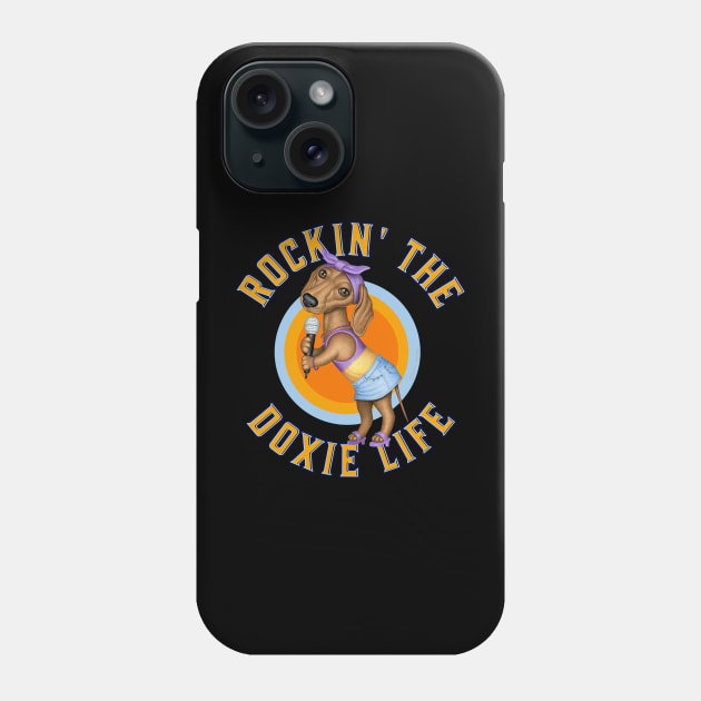 Funny Doxie singing dog dachshund cute star mom dad gift Phone Case by Danny Gordon Art