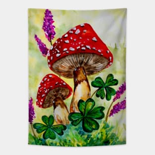 Lucky Mushrooms and Lavender Tapestry