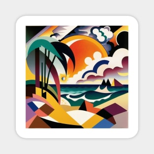 Abstract Art Style - Tropical Beach Magnet