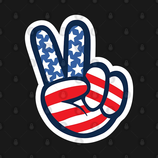 Peace Sign Hand USA America by DetourShirts