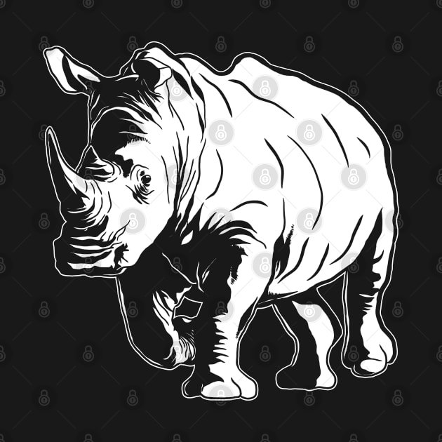 Rhinoceros Art Sketch Graphic Wild Animal Lover, Gift For Men, Women & Kids by Art Like Wow Designs