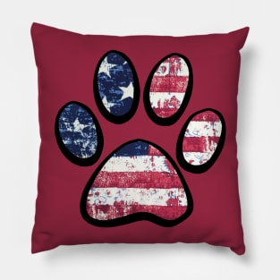 Patriotic Paw Print Pillow