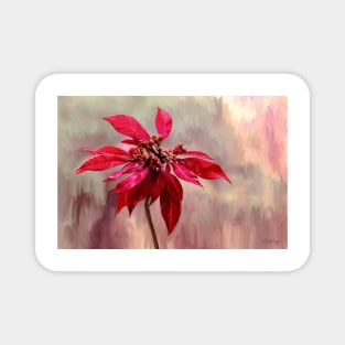 Poinsettia Painting Magnet