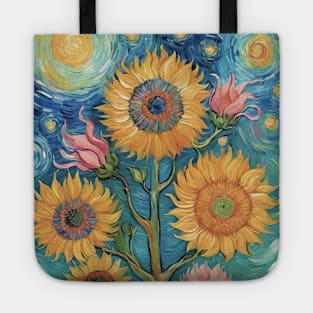 Golden Harvest: Van Gogh's Sunflower Garden Tote