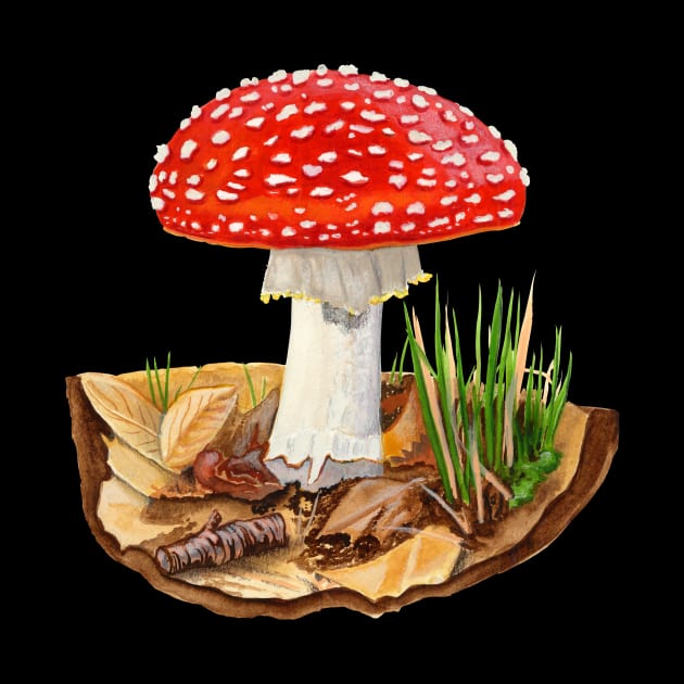 MUSHROOM ART SERIES: Fly Agaric (Amanita muscaria) by Colette