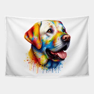 Colorful Canine Chaos: Labrador Retriever Tapestry