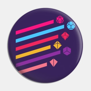 Synthwave 80s Polyhedral Dice Set Pin