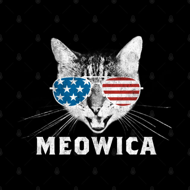 Meowica USA American Flag Cat by Tingsy