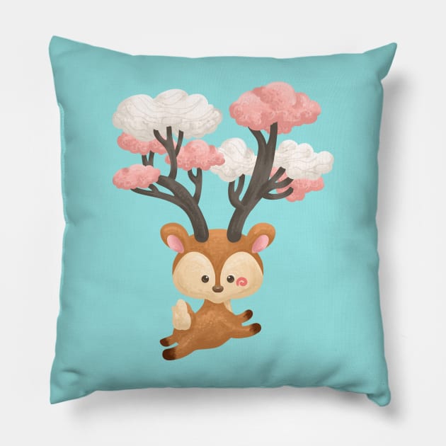 The Deer Tree Pillow by Khotekmei