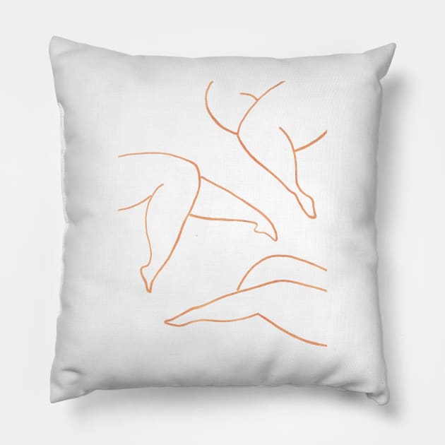 Linear female legs Pillow by WhalesWay