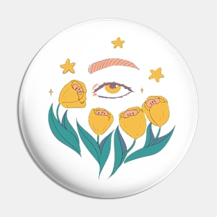 Stargazing on a flowerfield Pin