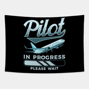 Funny Pilot In Progress Please Wait Airplane Pilot Tapestry