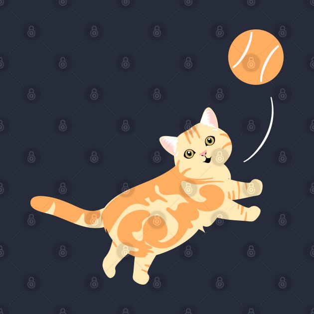 Playing American Shorthair Cat - Orange by LulululuPainting