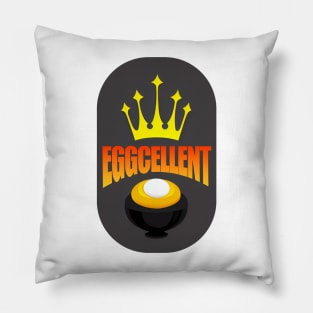 eggcellent egg king themed graphic design by ironpalette Pillow