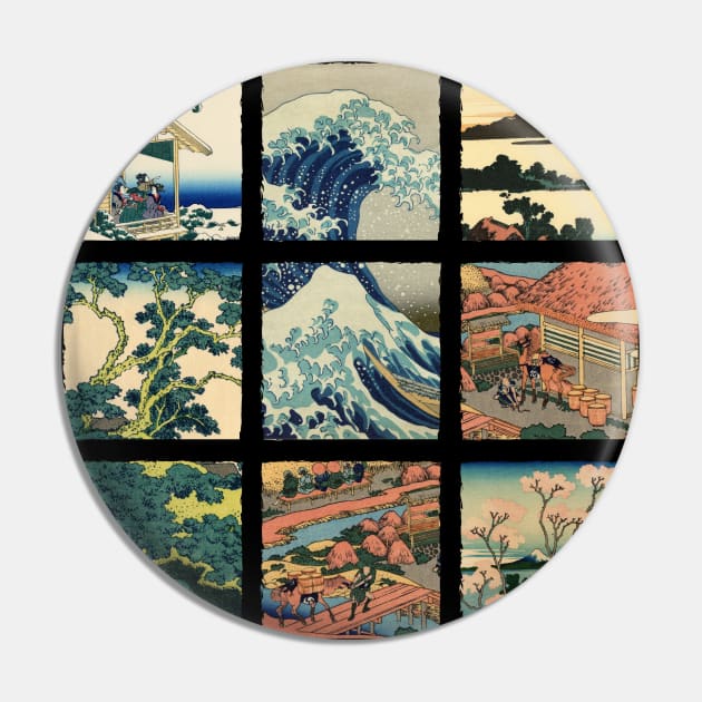 Ukiyo-e Collage: Katsushika Hokusai Pin by Merch Sloth