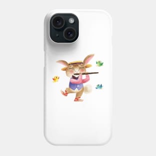 Flute playing rabbit Phone Case