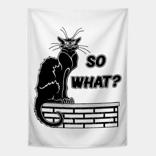 So What? - Angry Cat Cartoon Tapestry