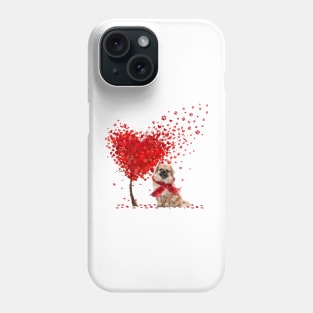 Happy Valentine's Day Heart Tree Love Tibetan Spaniel Phone Case