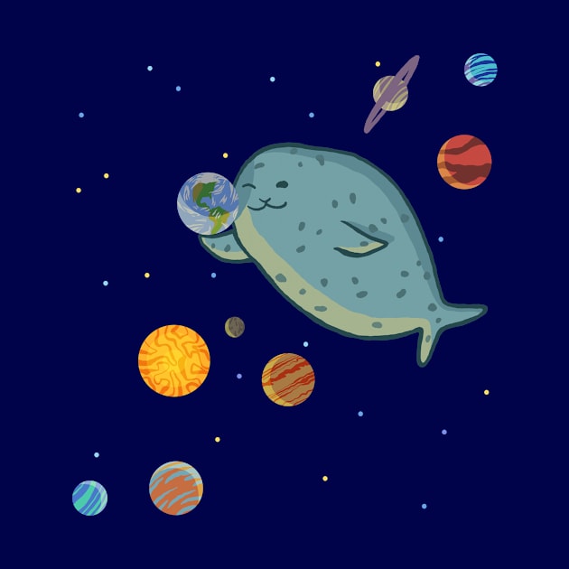 Space Seal Booping the Earth by ELMayer