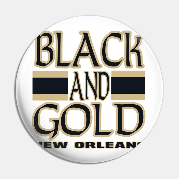 NOLA LYFE Black and Gold New Orleans Pin by pralonhitam