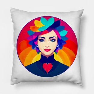 Queen Of Colorful heart Pillow