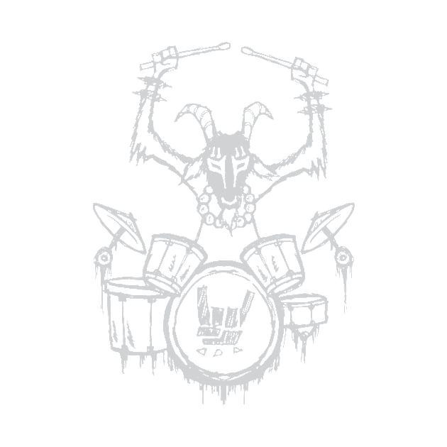 Heavy Metal Headbanger Gift Drummer Goat Playing Drums by TellingTales