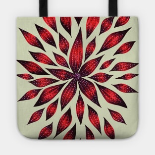 Beautiful Abstract Red Flower Doodle Tote