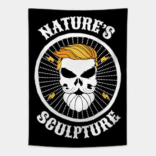 Nature's Sculpture Skull Head Halloween Tapestry