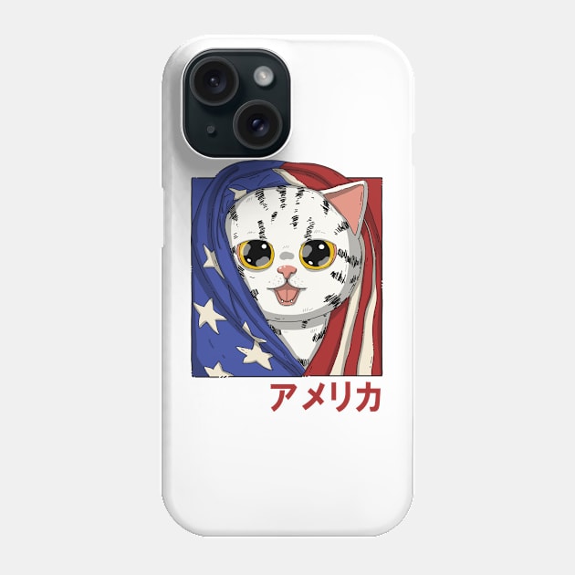 American Neko Phone Case by Japanese Neko