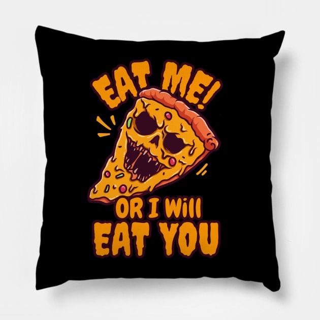 holloween monster pizza design Pillow by legend