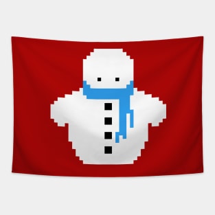 Cute Christmas Pixel Snowman Tapestry