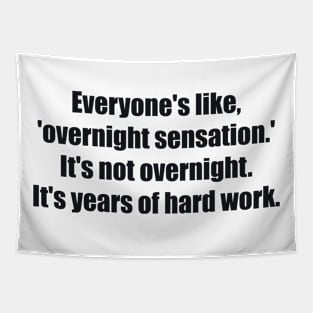 Everyone's like, 'overnight sensation.' It's not overnight. It's years of hard work Tapestry