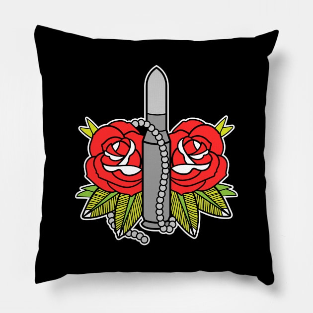 Rose Tattoo Pillow by Darts design studio