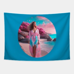 Dreamy beach walk Tapestry