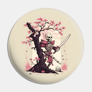 Japanese Samurai Skeleton Pin