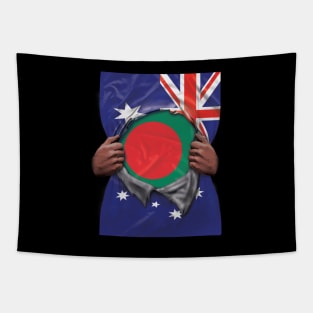 Bangladesh Flag Australian Flag Ripped Open - Gift for Bengali From Bangladesh Tapestry