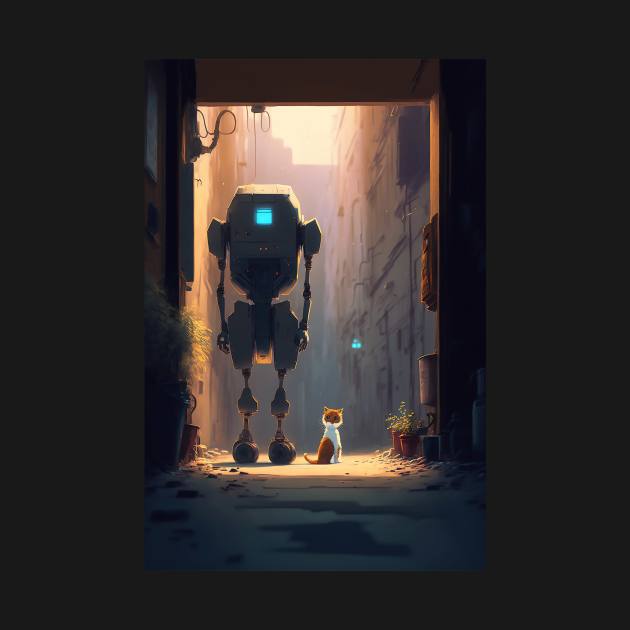 Cat x Bot by hollisart