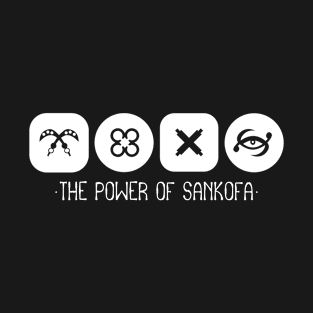 Power of Sankofa. Four Adinkra Symbols Collection. T-Shirt