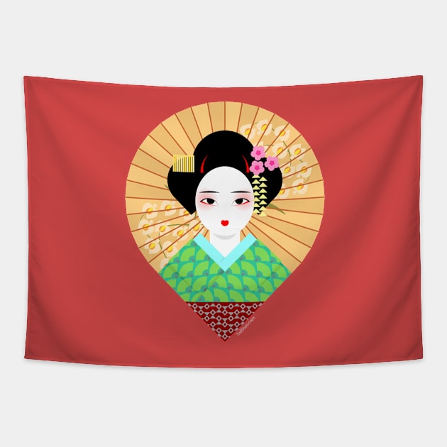 Geisha Tapestry by tuditees