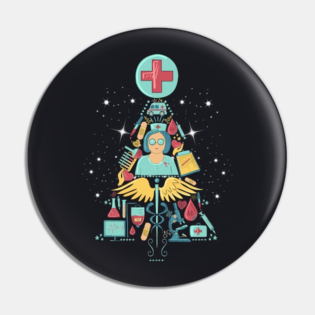 Nurse Christmas Tree Design Pin by MedleyDesigns67