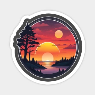 Tranquil twilight descent. Magnet